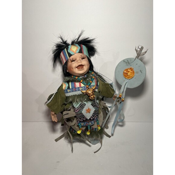Kinnex Collections 12" Collectible Native American Porcelain Doll - Picture 1 of 6